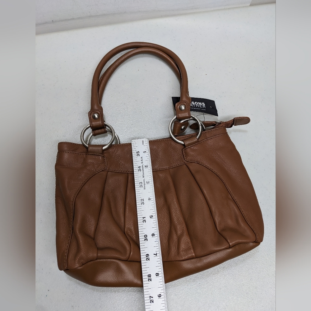 NWT Wilsons Leather Bag Shoulder Bag Purse Brown Classic #bxsh - Picture 11 of 12